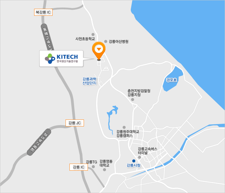 강원기술실용화본부 지도